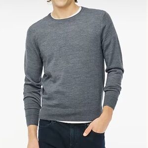 J Crew Factory Mens Gray Merino Wool Blend Sweater Small